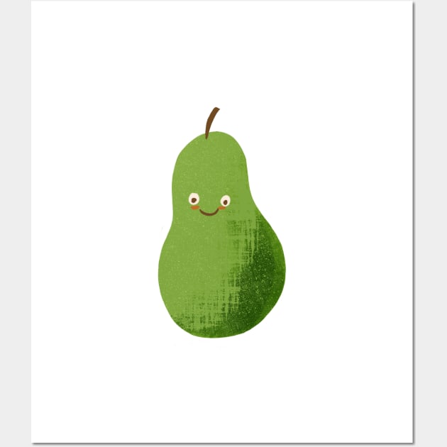 Kawaii Pear Wall Art by latheandquill